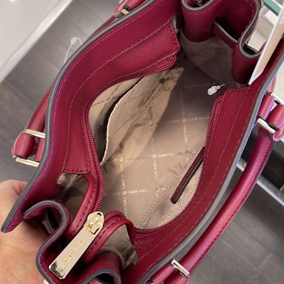 Michael Kors Hamilton Small Satchel Shoulder Crossbody Bag Dark Cherry COLOR - Picture 10 of 15